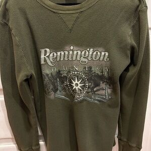Remington Vtg waffle thermal men’s  Green long sleeve shirt  L